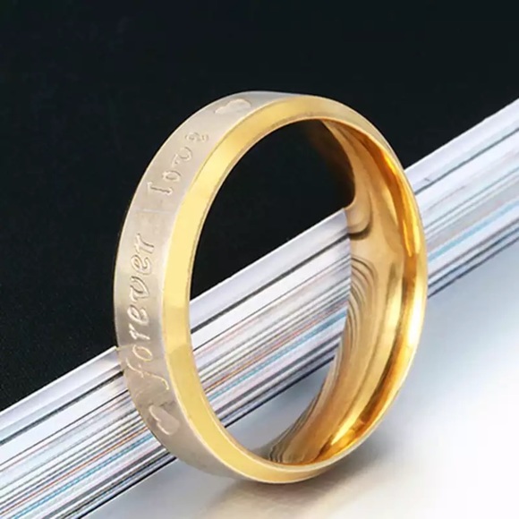 New Stainless Steel Forever Love Gold Ring - Picture 4 of 5